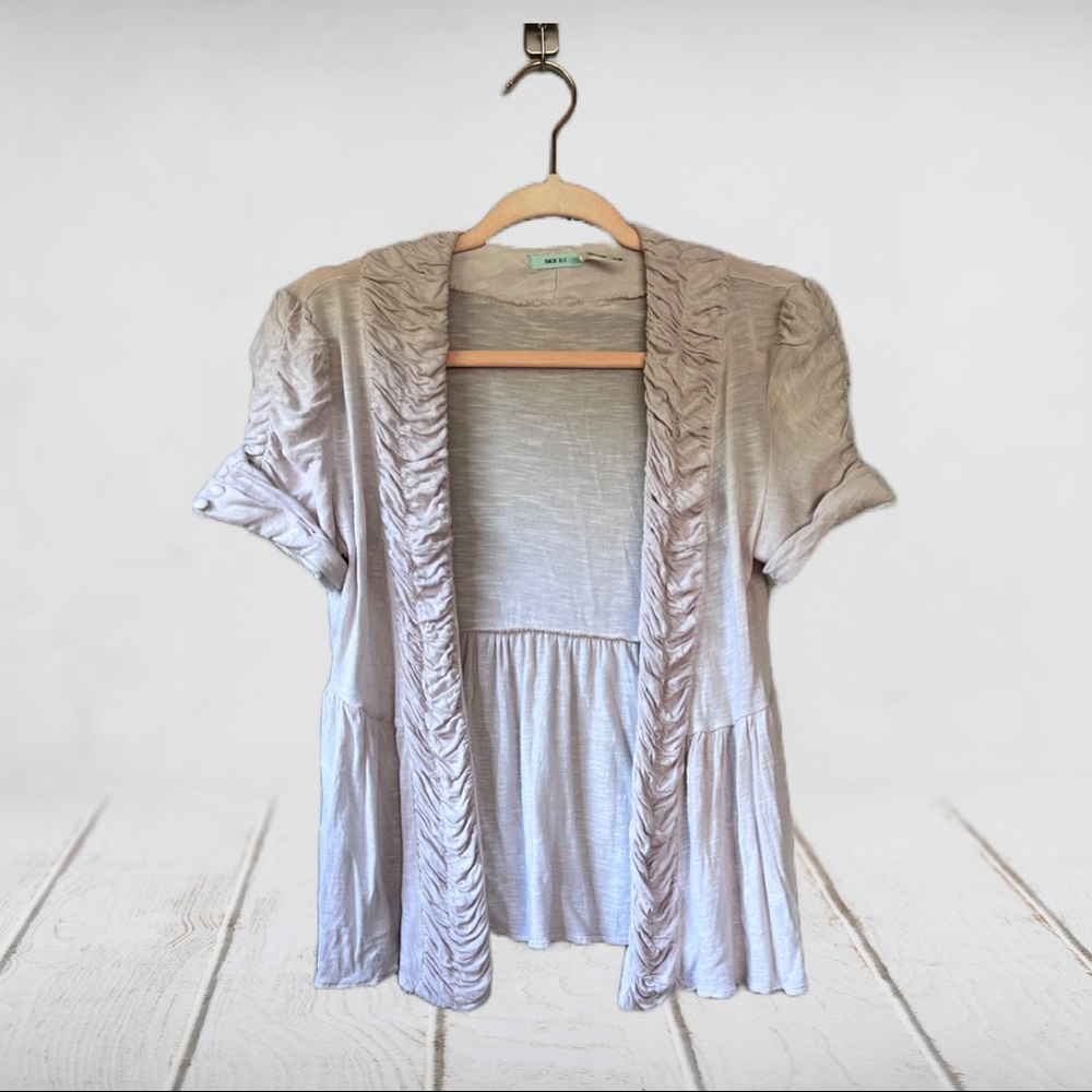 Kimchi Blue Ruched Open Front Cardigan - Picture 1 of 7